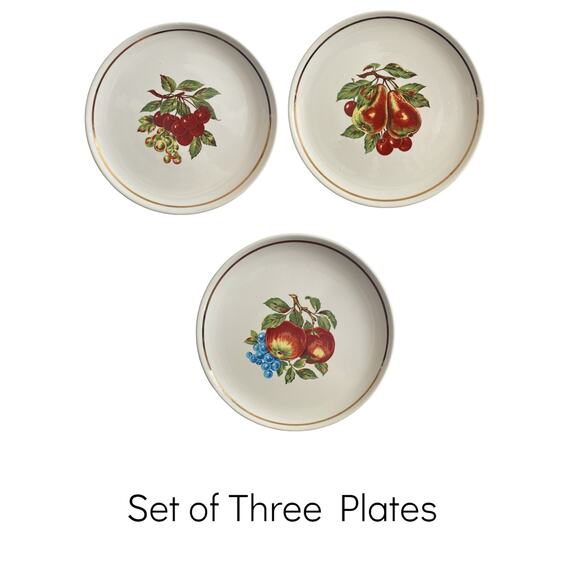 Vintage Conrad Crafters Wheeling WV. 1776-1976 3 dessert fruit plates - Picture 1 of 9